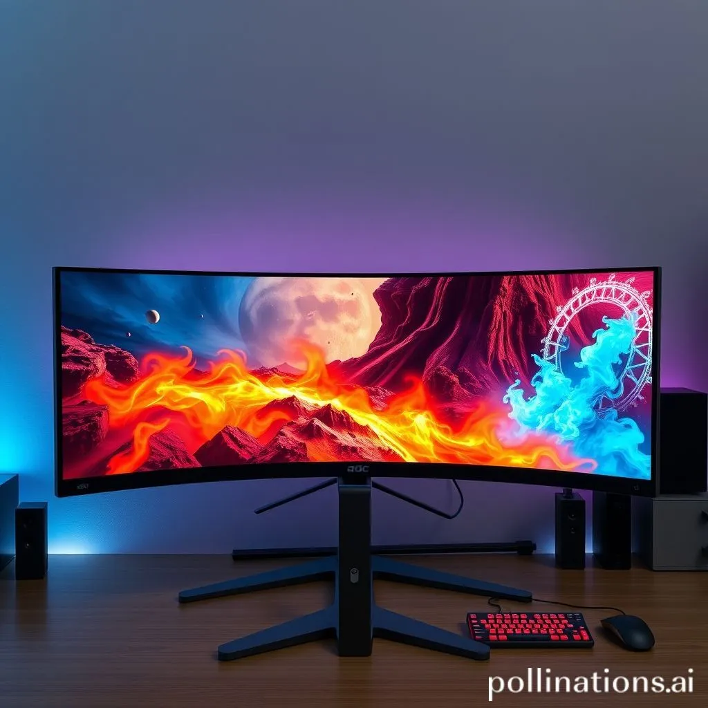 AOC CU34G2X curved ultrawide monitor with a gaming setup
