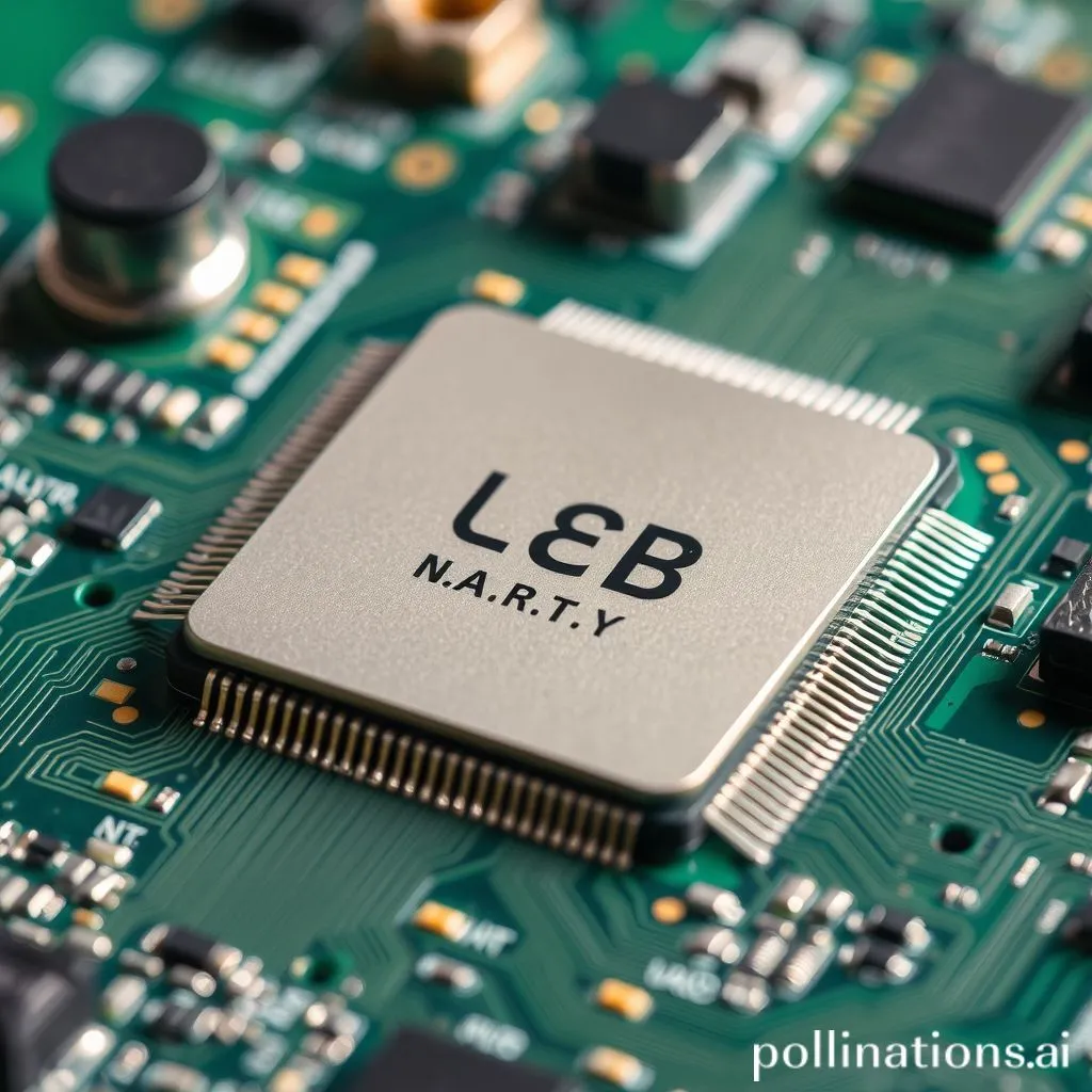 Laptop CPU chip close-up on a circuit board