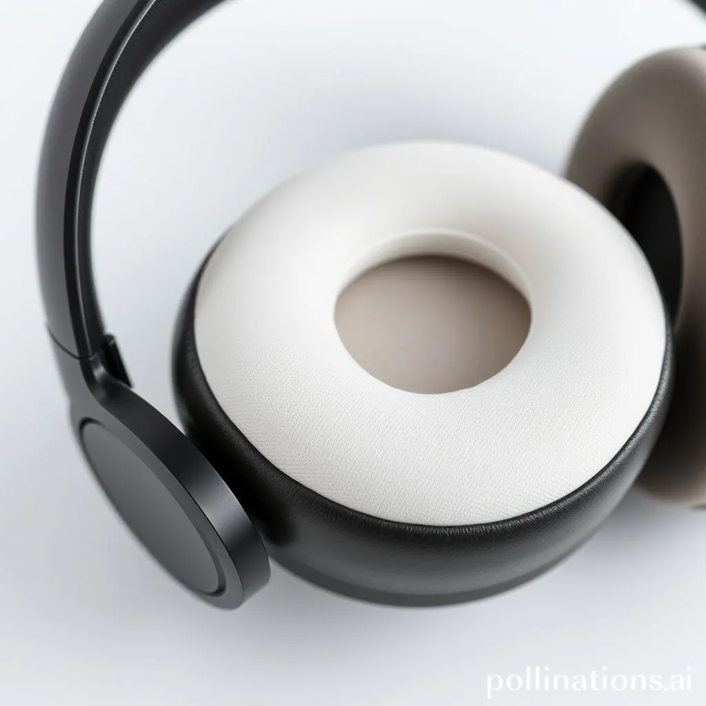 Close-up of comfortable over-ear headphone padding and adjustable headband