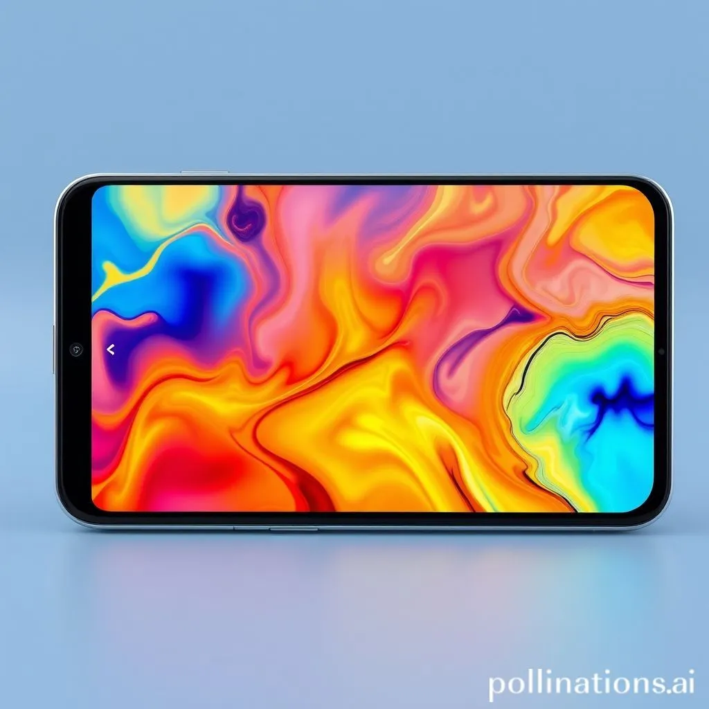 Smartphone screen showing a vibrant Full HD+ display with high refresh rate graphics