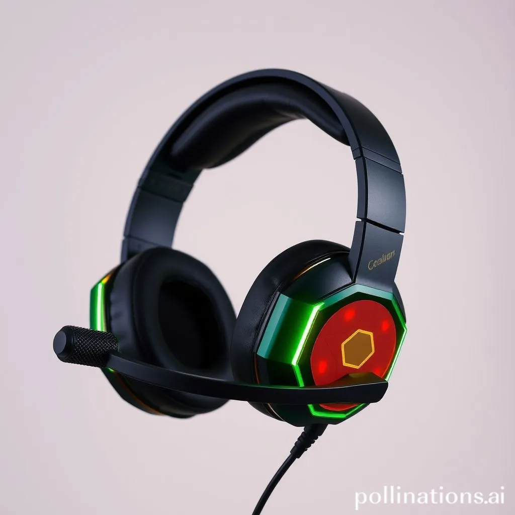 A gaming headset with a retractable or adjustable microphone