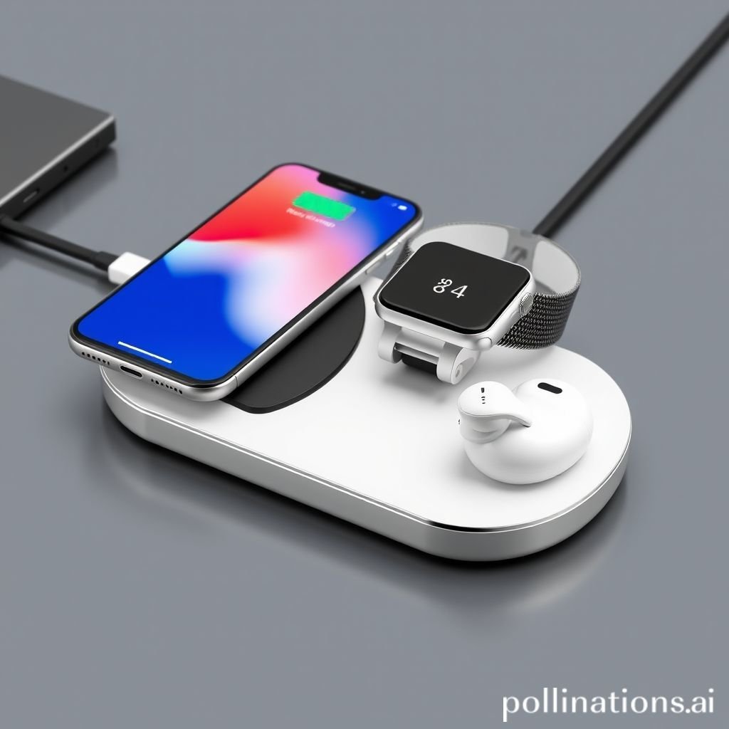 Multi-device wireless charger powering a smartphone, smartwatch, and wireless earbuds simultaneously