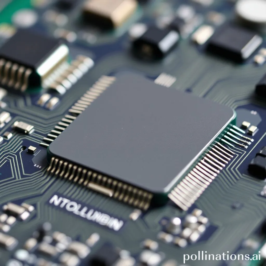 Close-up of a smartphone's internal processor chip