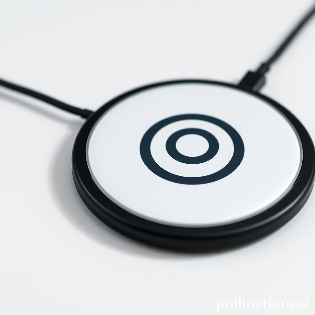 Qi wireless charging logo on a charging pad