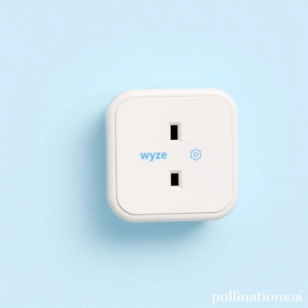 Wyze Plug with its square shape and a Wyze logo